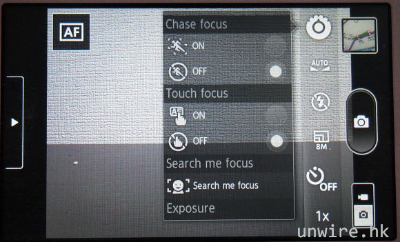 22.Chase focus是讓鏡頭自動追蹤移動中的對象；至於觸按對焦功能，則需要在設定中手動.jpg