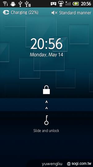 20.將螢幕鎖定畫面中的鑰匙拖曳至鎖頭處，即可將 Sharp 007SH 解鎖.png