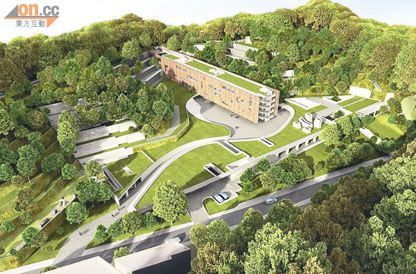 和合石橋頭路靈灰安置所採用多項環保設計，配合環境綠化。