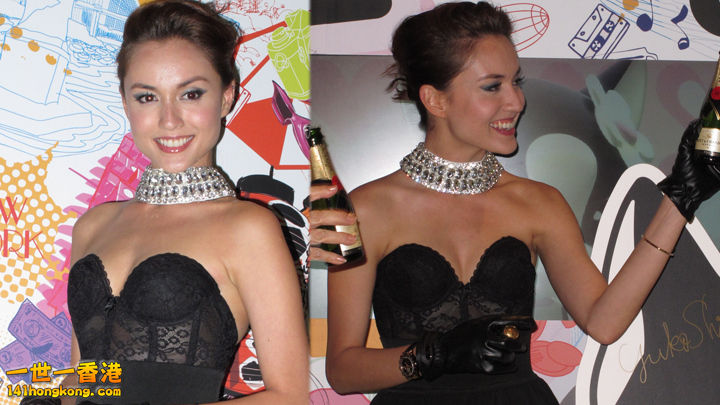 Mandy Lieu black tube dress 1.jpg