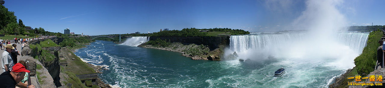 Panoramic view of American, Bridal Veil (the single fall to the right of the Ame.jpg