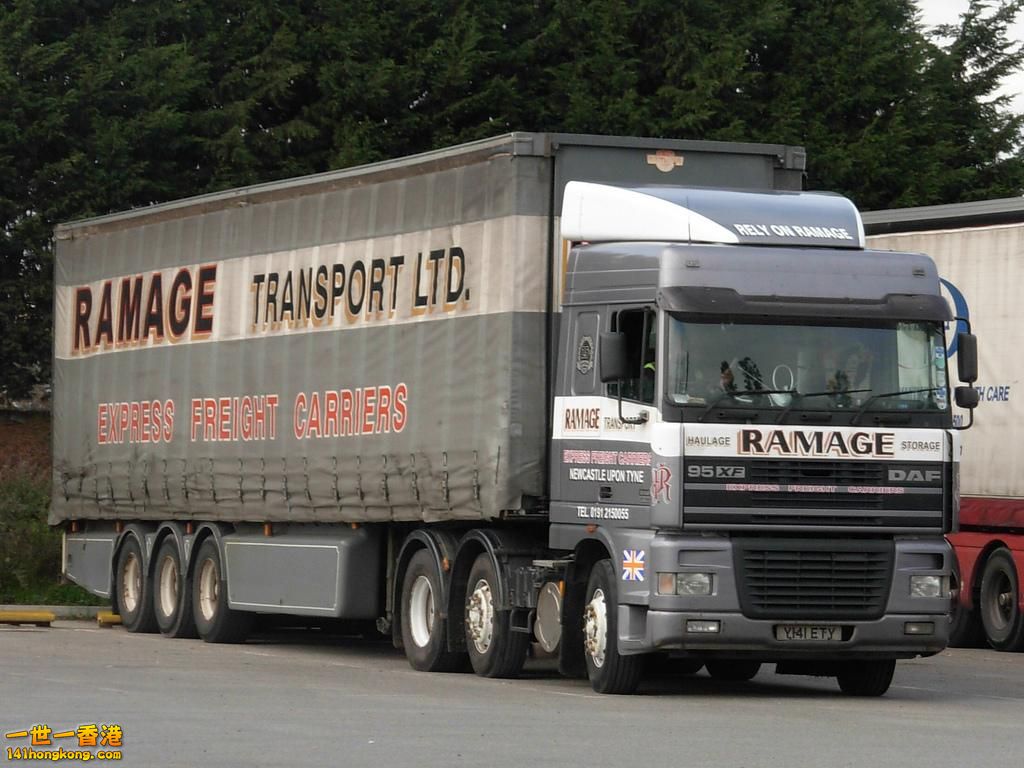 Y141 ETY Ramage Transport Ltd DAF 95XF at St. Regis Paper Mill, Sittingbourne..jpg