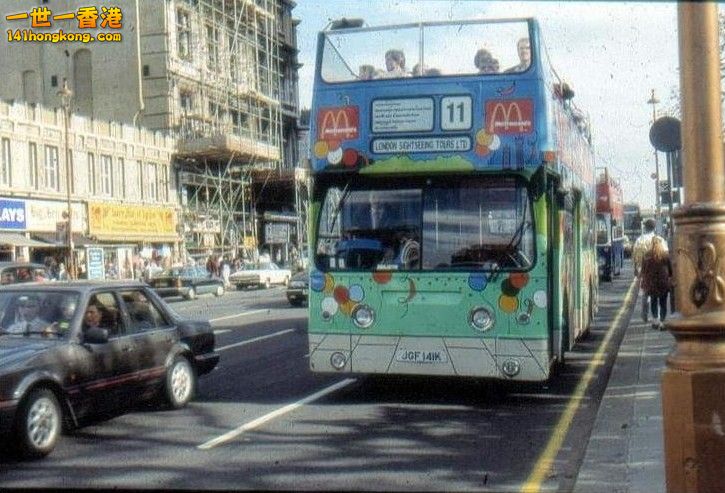 JGF 141K  - Photographed just coming off Westmister bridge, early 1980\'s..jpg