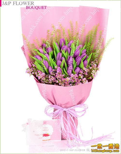 30枝紫色鬱金香(可選其他色底混合色)  0.jpg