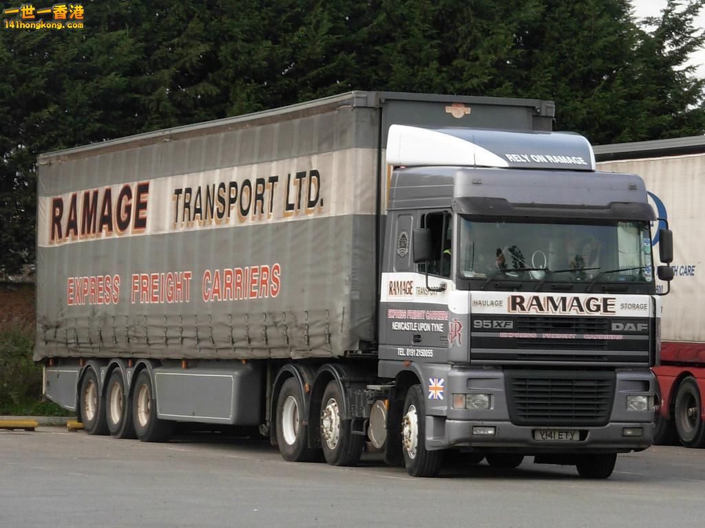 Y141 ETY Ramage Transport Ltd DAF 95XF at St. Regis Paper Mill, Sittingbourne..jpg