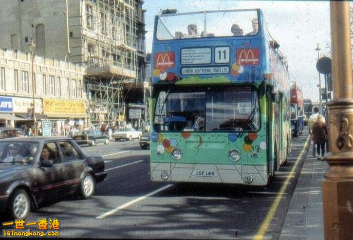 JGF 141K  - Photographed just coming off Westmister bridge, early 1980's..jpg