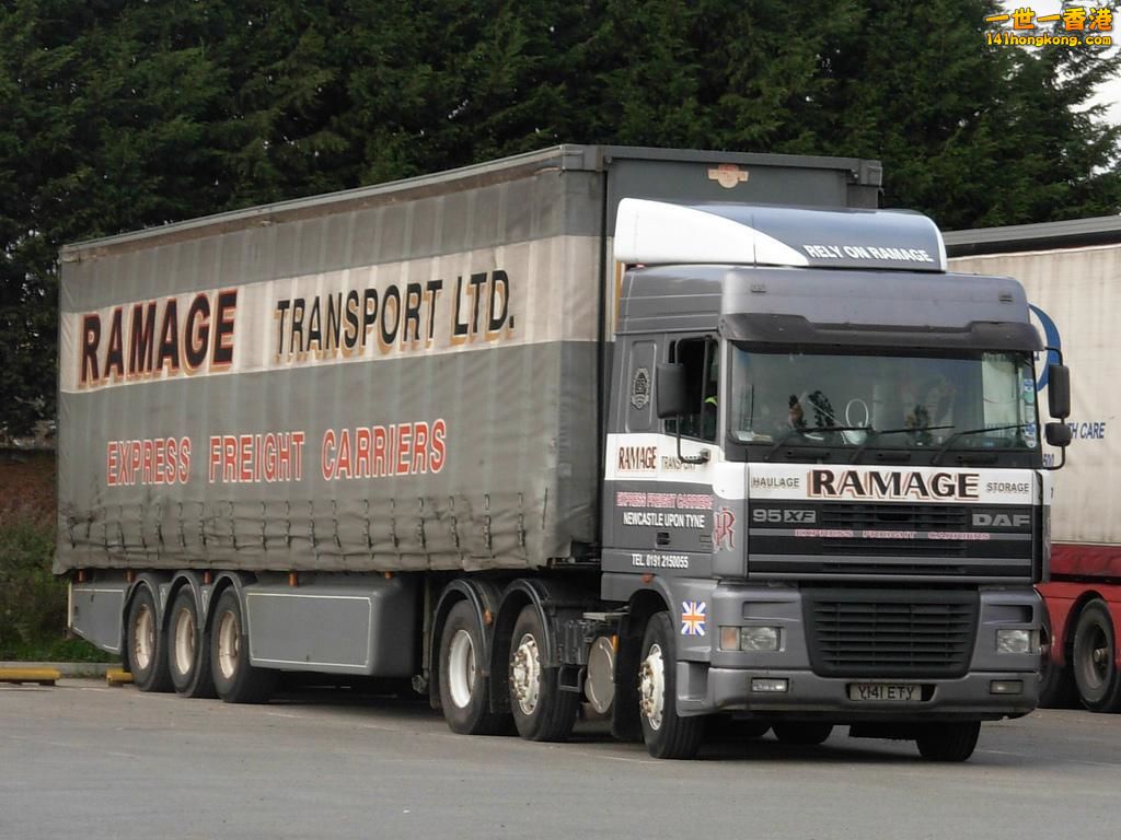 Y141 ETY Ramage Transport Ltd DAF 95XF at St. Regis Paper Mill, Sittingbourne..jpg