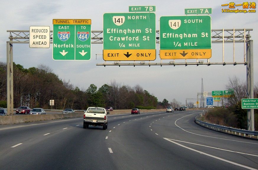 BGS's for I-464 and VA 141 (Effingham Street) on I-264 in Portsmouth, Virginia...jpg