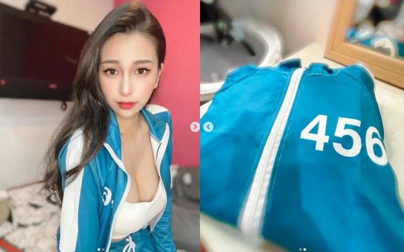 2 ▲網友還真的神出這名身穿《魷魚遊戲》綠色運動服的正妹IG。.jpg