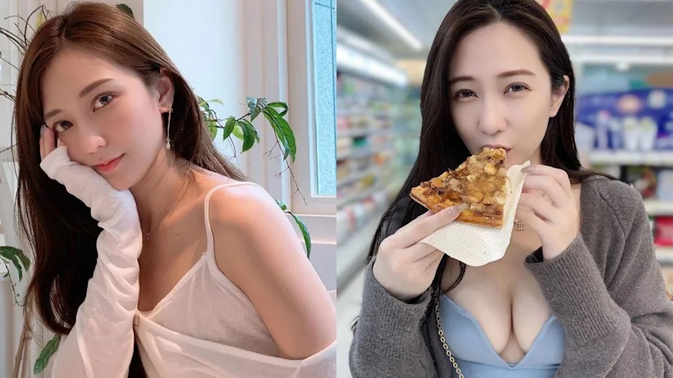 1 網美徐恩在超商吃披薩，大尺度穿搭成為亮點。.jpg