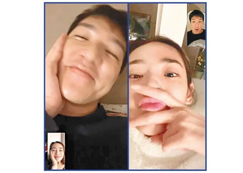 2 陳楨怡與周子揚以視像慰相思，更特地Cap圖留念。.jpg