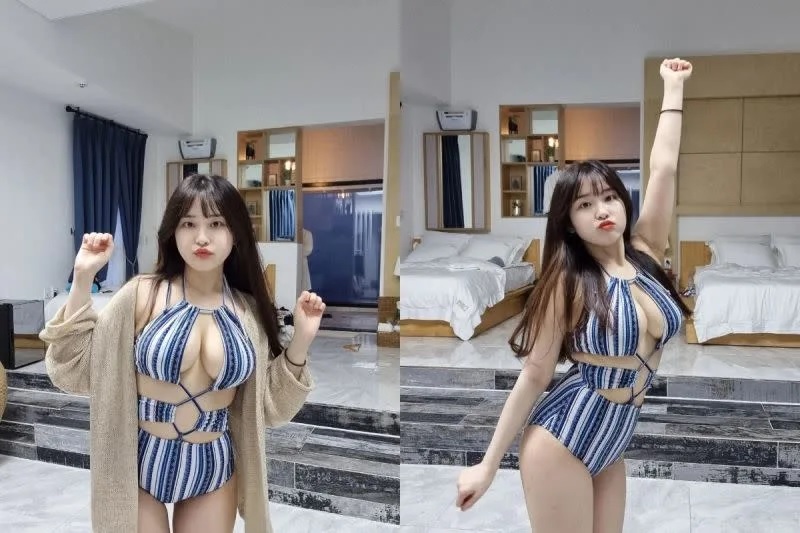 5 sorammmm對鏡頭擺出俏皮可愛的姿勢，但粉絲焦點全在她的清涼裝扮上。.jpg.jpg