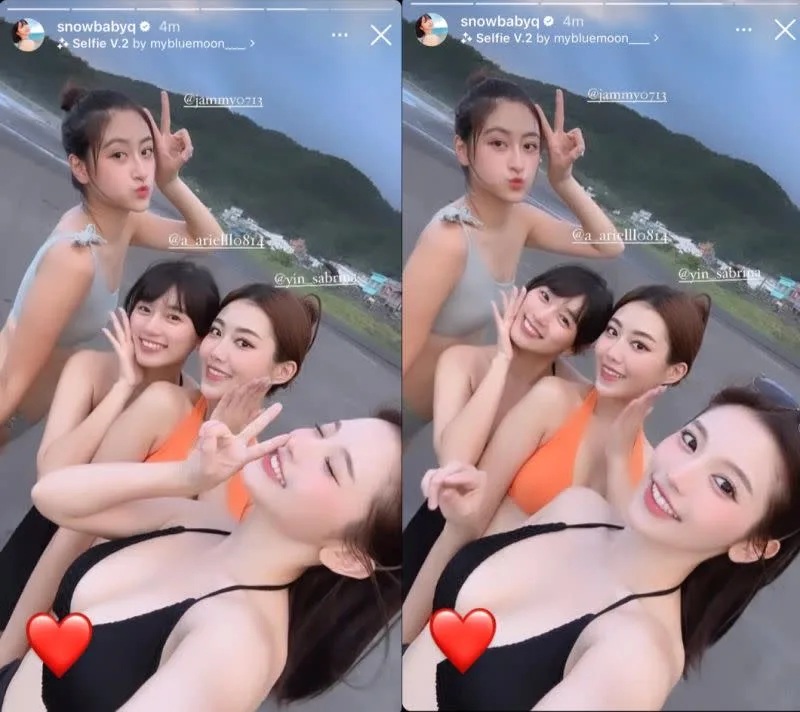 2 ▲「北一女神」蔡瑞雪PO出和友人的比基尼合照。.jpg