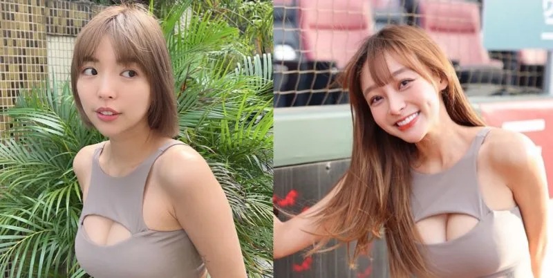 1 阿圓穿著和林襄同款的運動內衣，曬出E級深溝，也讓粉絲大讚「贏過林襄」。.jpg.jpg