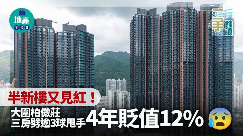 半新樓又見紅！大圍柏傲莊三房劈逾3球甩手 4年貶值12%｜二手蝕讓.jpg