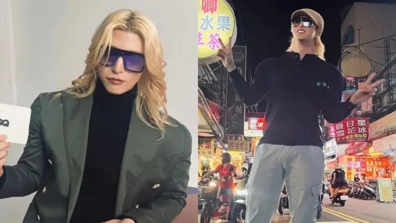 1 日本第一牛郎羅蘭訪台出席活動後竟走到逢甲夜市，脫下標誌黑西裝，換上一身休閒的穿.jpg