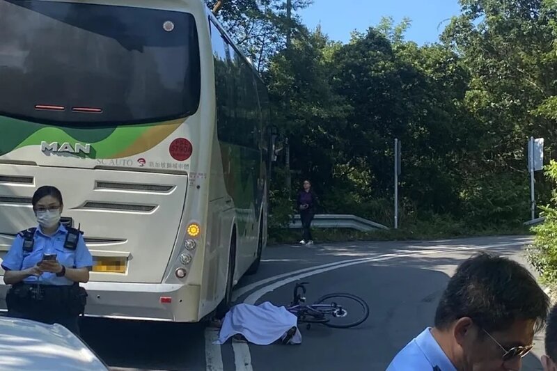 羗山道發生致命交通意外。(網民Lam Fai@FB群組「生於大澳長於大澳」).jpg