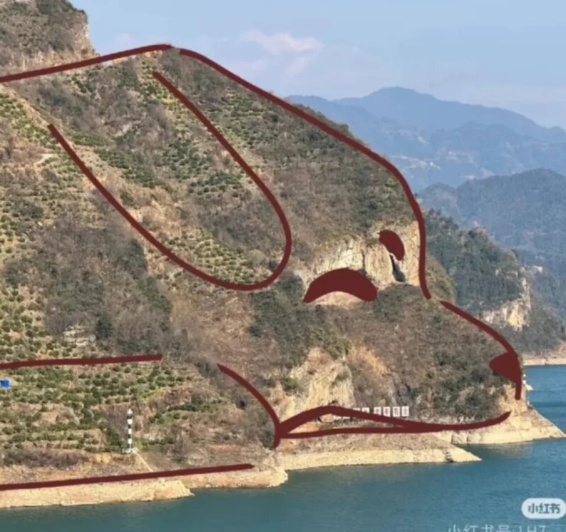 2   湖北宜昌有山脈外形酷似一隻小狗趴在江邊。照片令該山稱網民稱為「小狗山」和「狗.jpg