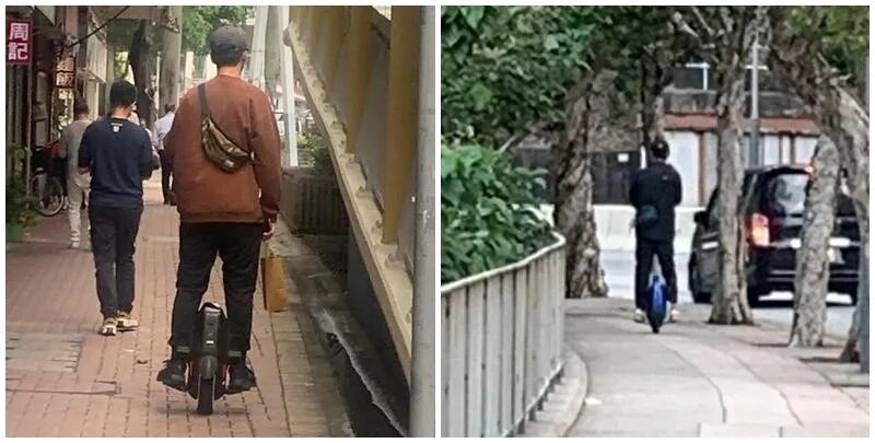 香港仔男踩「風火輪」 警署對開行人路忘我奔馳.jpg