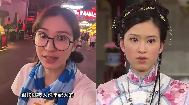 1  陳思齊以「四眼妹」的鄰家女孩造型拍片，跟她的古裝扮相有很大分別。.jpg