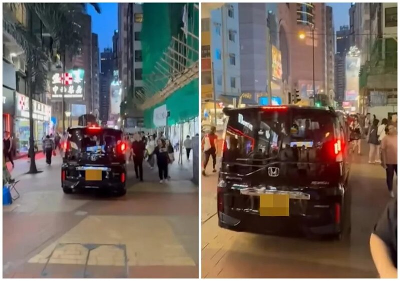 銅鑼灣私家車行人路「大地任我行」，網民震驚：癲到無人有。.jpg