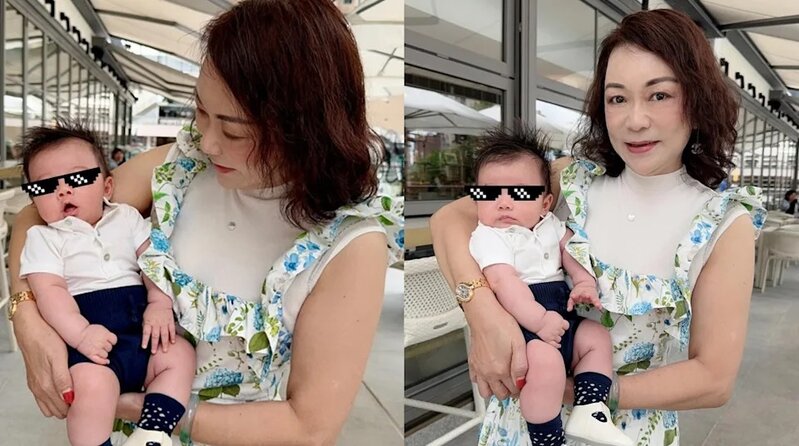 2  麥明詩與機師丈夫盛勁為的兒子肥肥白白，髮量極多，看來十分精靈。.jpg