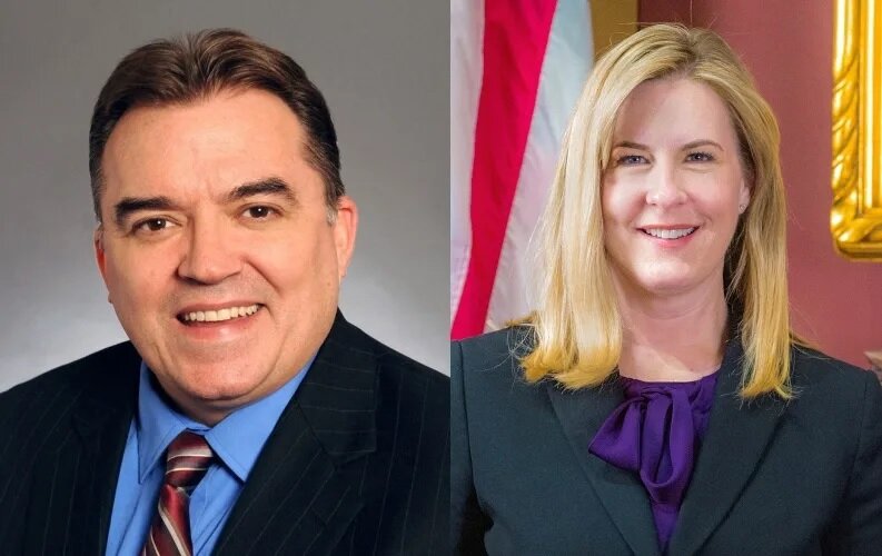 1   John Hoffman（左）與Melissa Hortman（右），兩人均為民主黨州議員。.jpg