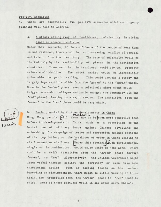 4 小組列出了 97 前可能出現的最壞情況，包括港人對香港信心逐漸流失，最終導致恐慌或.jpg