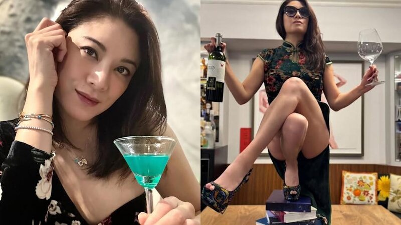 廖碧兒高難度斟紅酒動作險走光 超強平衡力令網民讚嘆.jpg