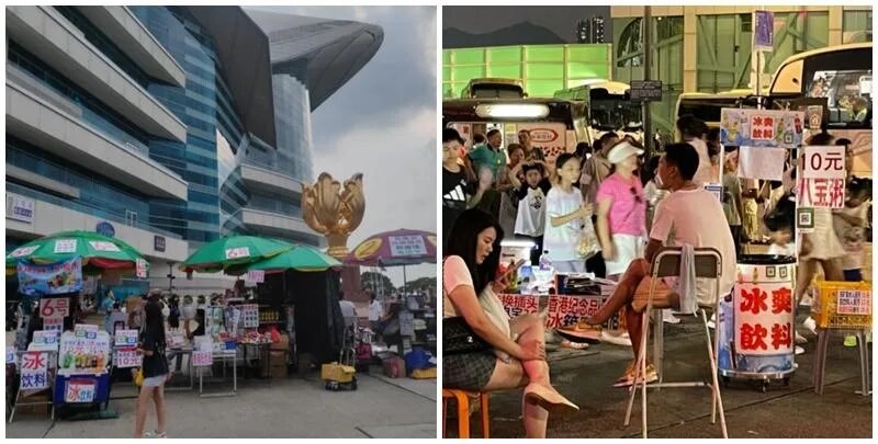 灣仔金紫荊廣場出現大量簡體字露天小販攤檔，售賣旅遊用品、八寶粥、飲品及紀念品，有.jpg