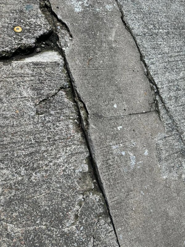 2 8歲童在山道被路面的裂縫絆倒跌傷。(民建聯提供).jpg