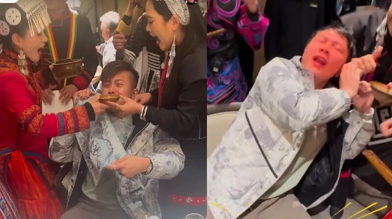 6 衛志豪（左）與莫家淦被一眾美女包圍餵酒。（小紅書影片截圖）.jpg