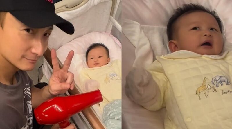 2 方力申拿想風筒測試，風口並非對着女兒，但見到女兒的表情隨著聲音有明顯變化，漸漸.jpg