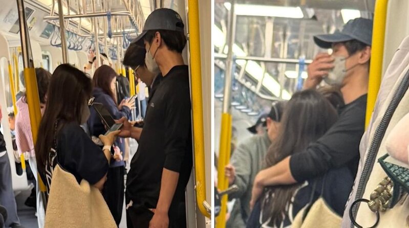 2 周永恆早前被網民拍到在港鐵車廂內「攬女」，該女子其後證實是其前妻陳薇。（Thread.jpg