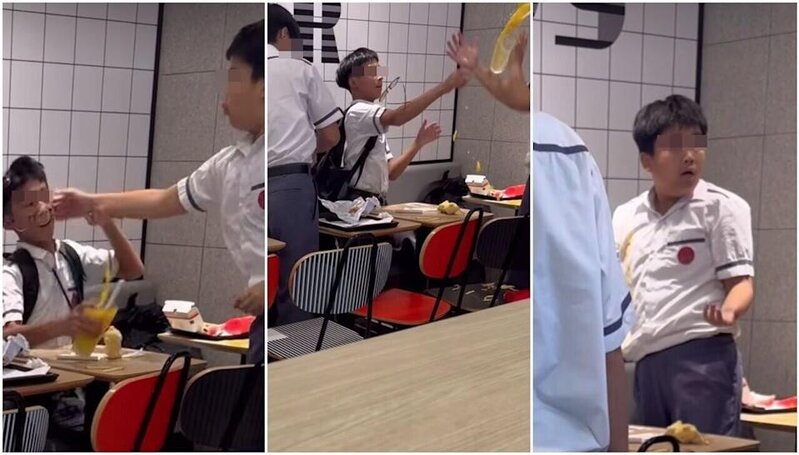 麥當勞爆疑校園欺凌 兩男生掌摑同學兼淋飲品 大叔挺身制止 (@Threads圖片).jpg