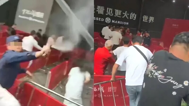 深圳樓盤大減價引發通宵排隊場面混亂 保安向人群噴辣椒水被行政拘留.jpg